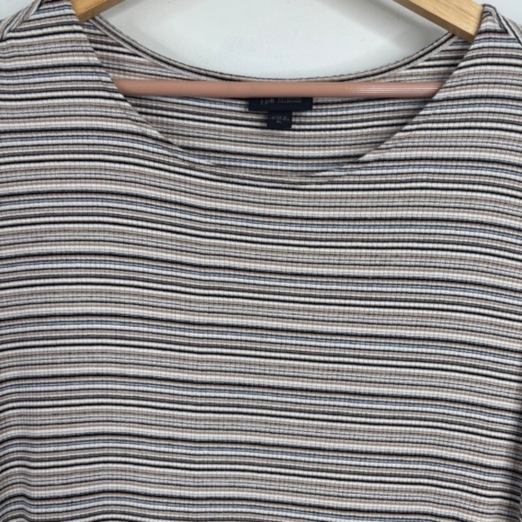J Jill Striped Tunic XL Ribbed Sleeveless Boho Lagenlook Stretch Minimalist 90s - Picture 6 of 13